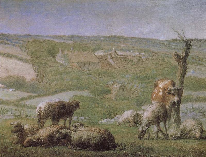 Jean Francois Millet The field with house